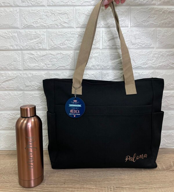 pack regalo de bolso con llavero y termo personalizado