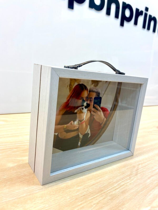 hucha de madera personalizable con foto